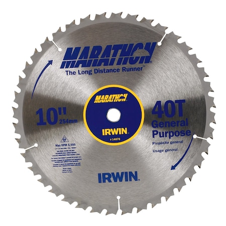 Irwin Irwin Marathon 10 in. D X 5/8 in. Carbide Miter and Table Saw Blade 40 teeth 1 pk 14070